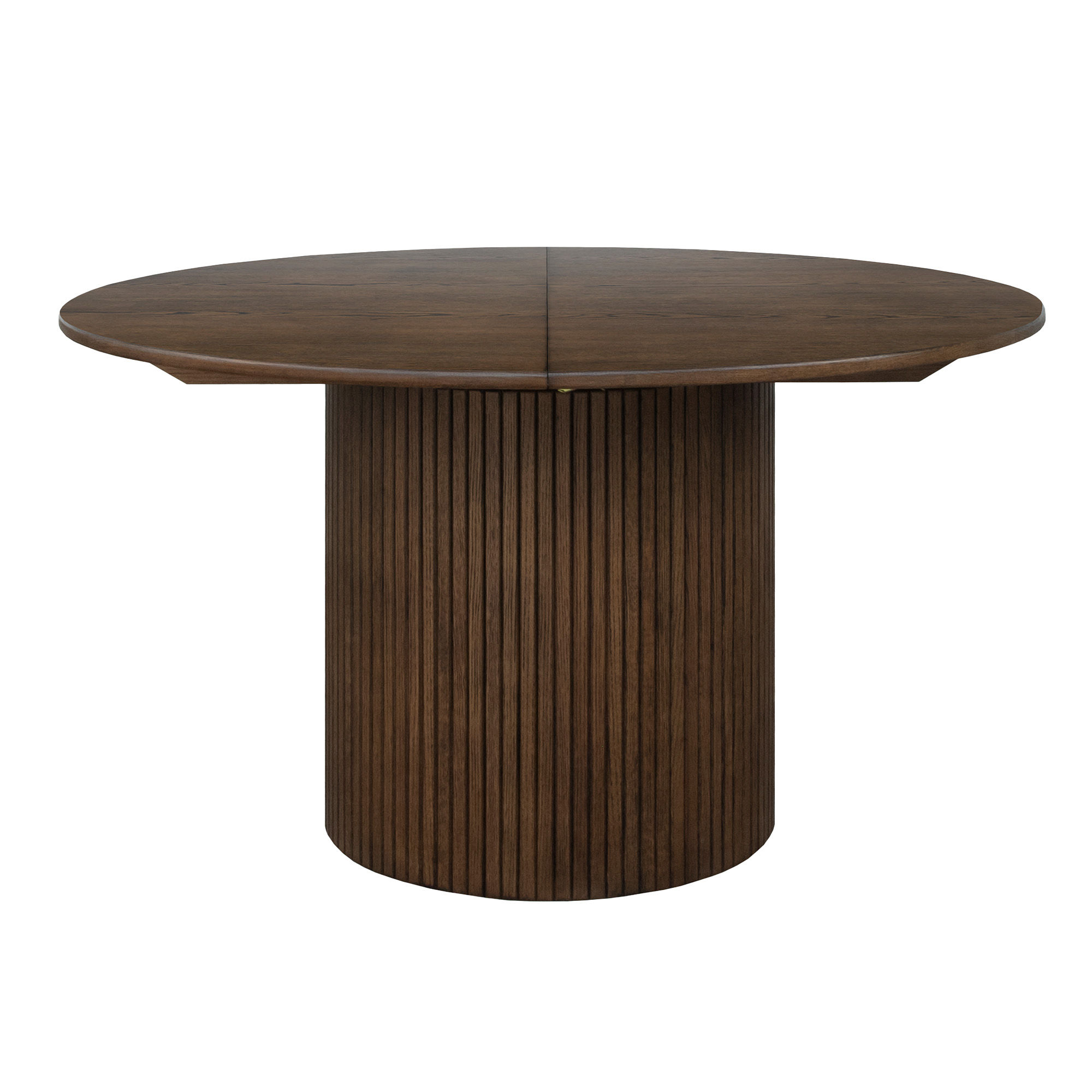 Bornholm Spisebord Ø130, inkl 1 stk illeggsplate, brunbeiset