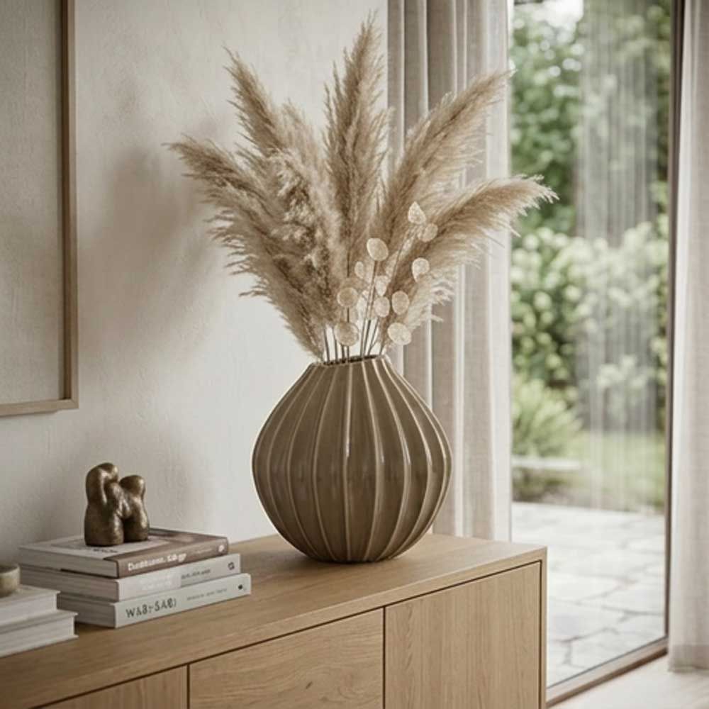 Wide Vase XL, Brun,  Ø40xH40 cm