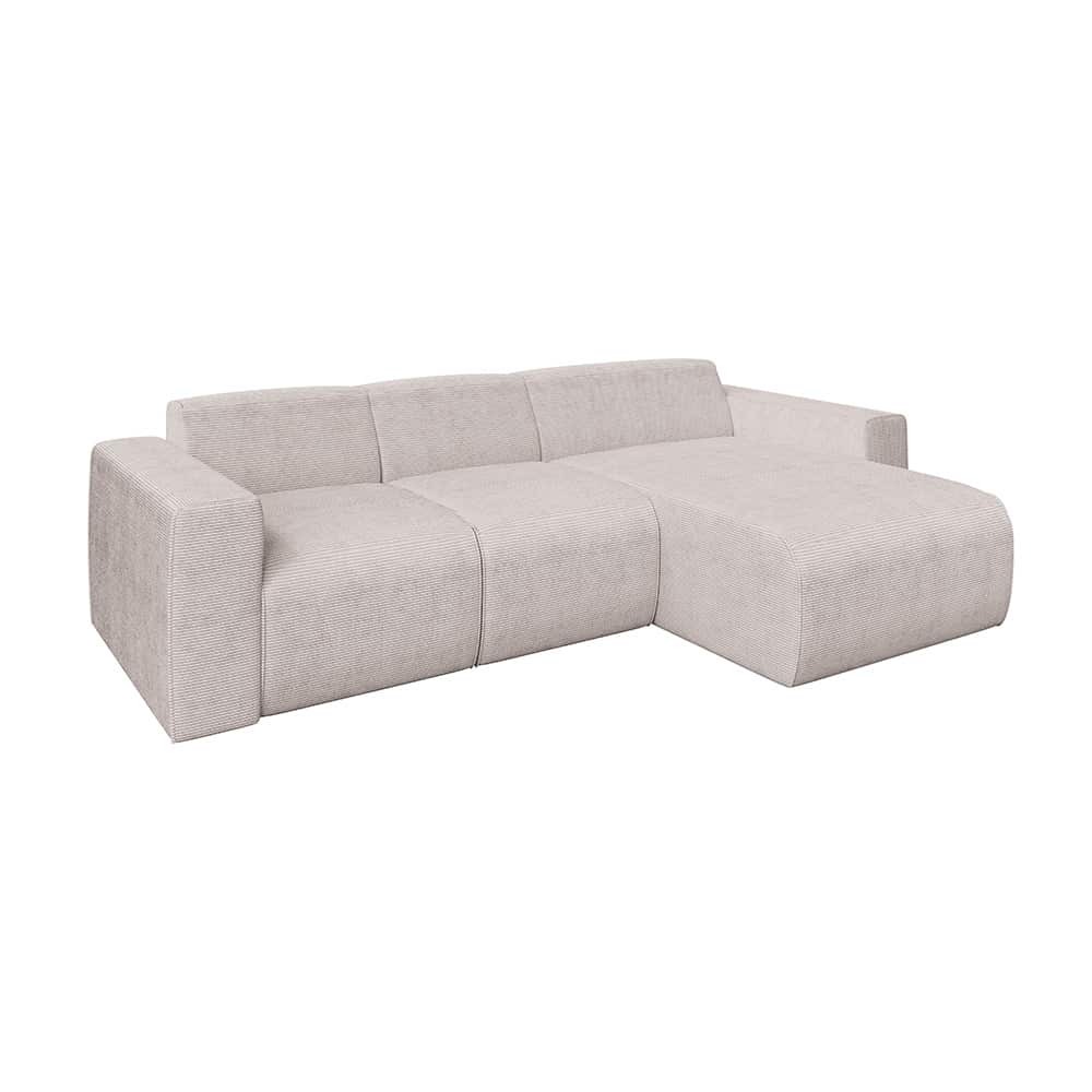 Marlin 2 seter sofa med sjeselong høyre. Poso 100 grey-beige