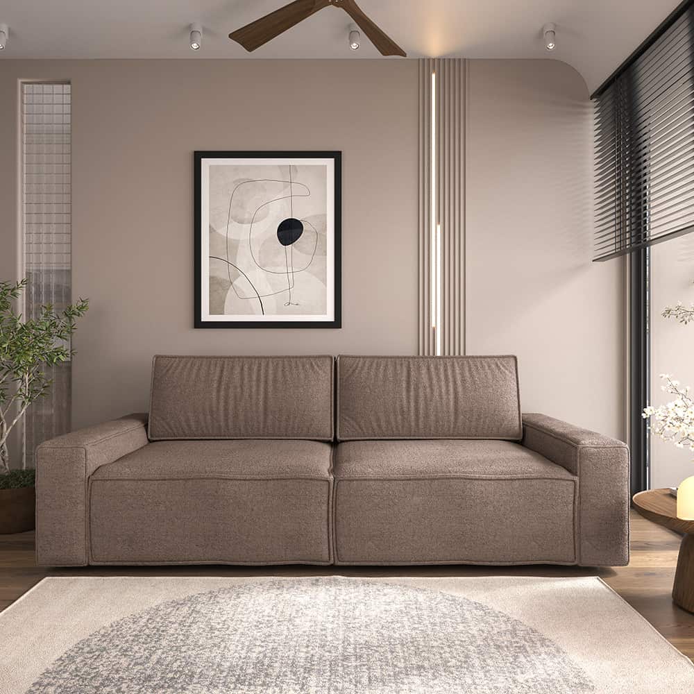 Calvo Plus sovesofa, stoff Lamb 12 brown,sorte  ben
