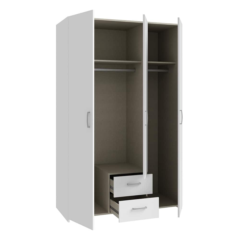 Econobox Garderobeskap 3 dørs hvit