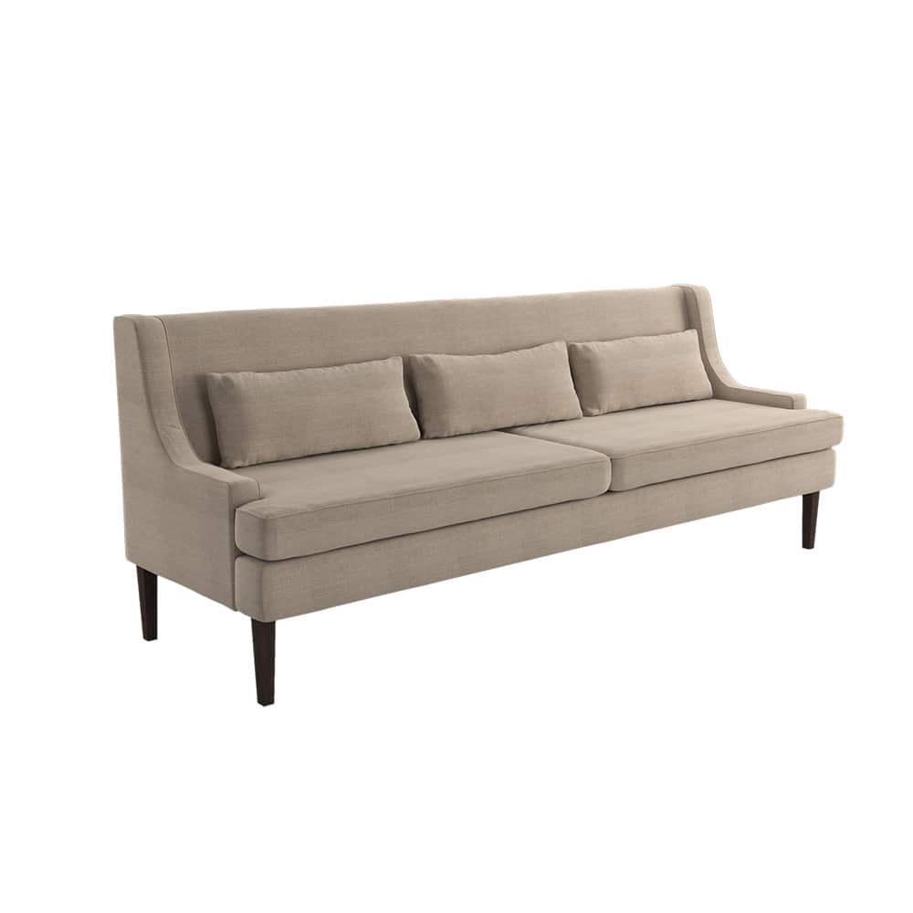Høvik spisesofa 3,5-seter, arm A, Phine 1833 Latte, brunbeis ben