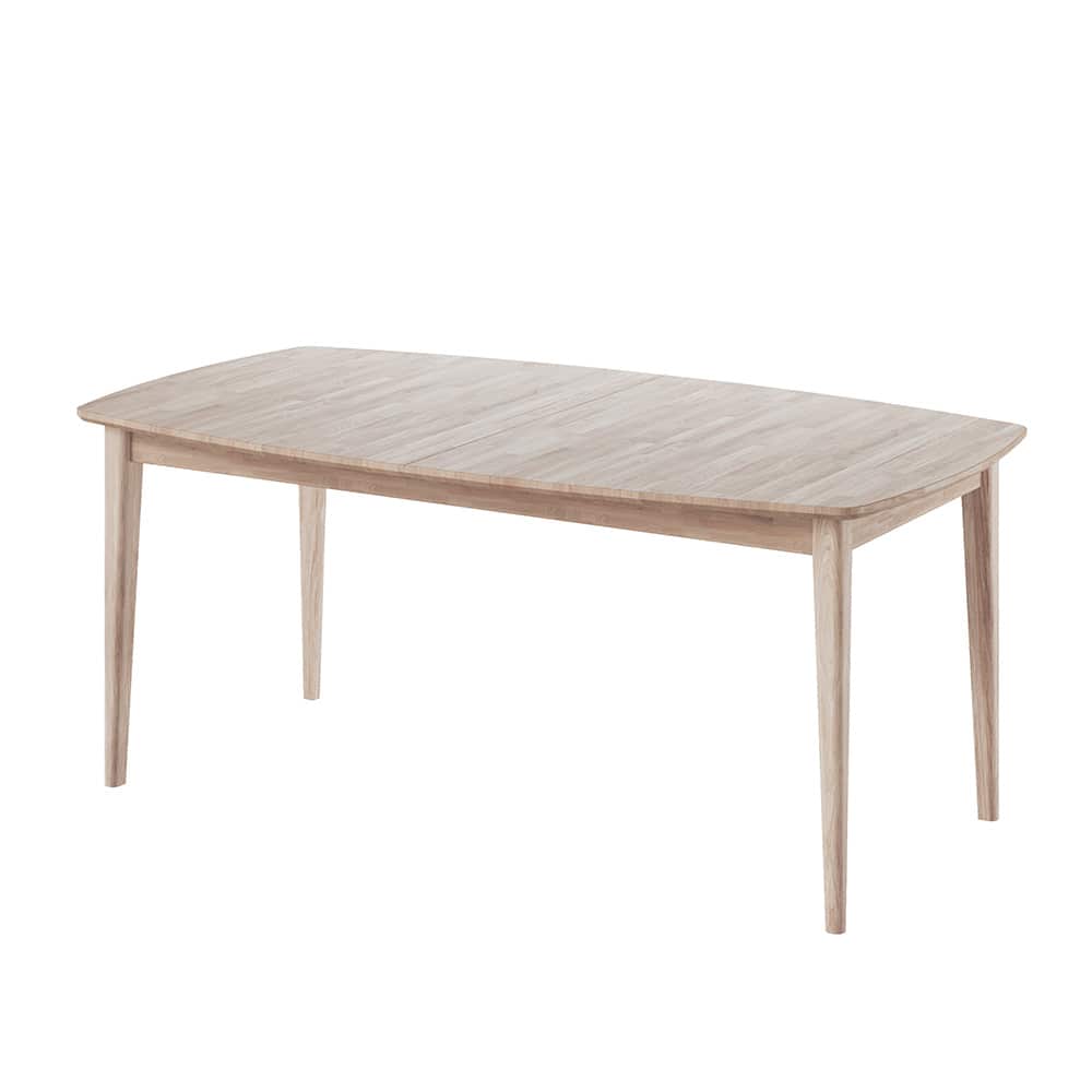 Samsø Spisebord 180x100x75 cm, massiv eik / hvitoljet