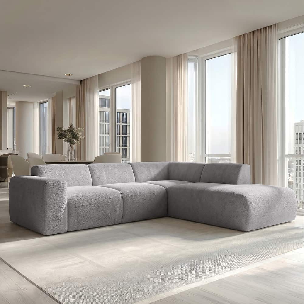 Marlin hjørnesofa med åpen ende høyre, Lamb 04 grey-beige.