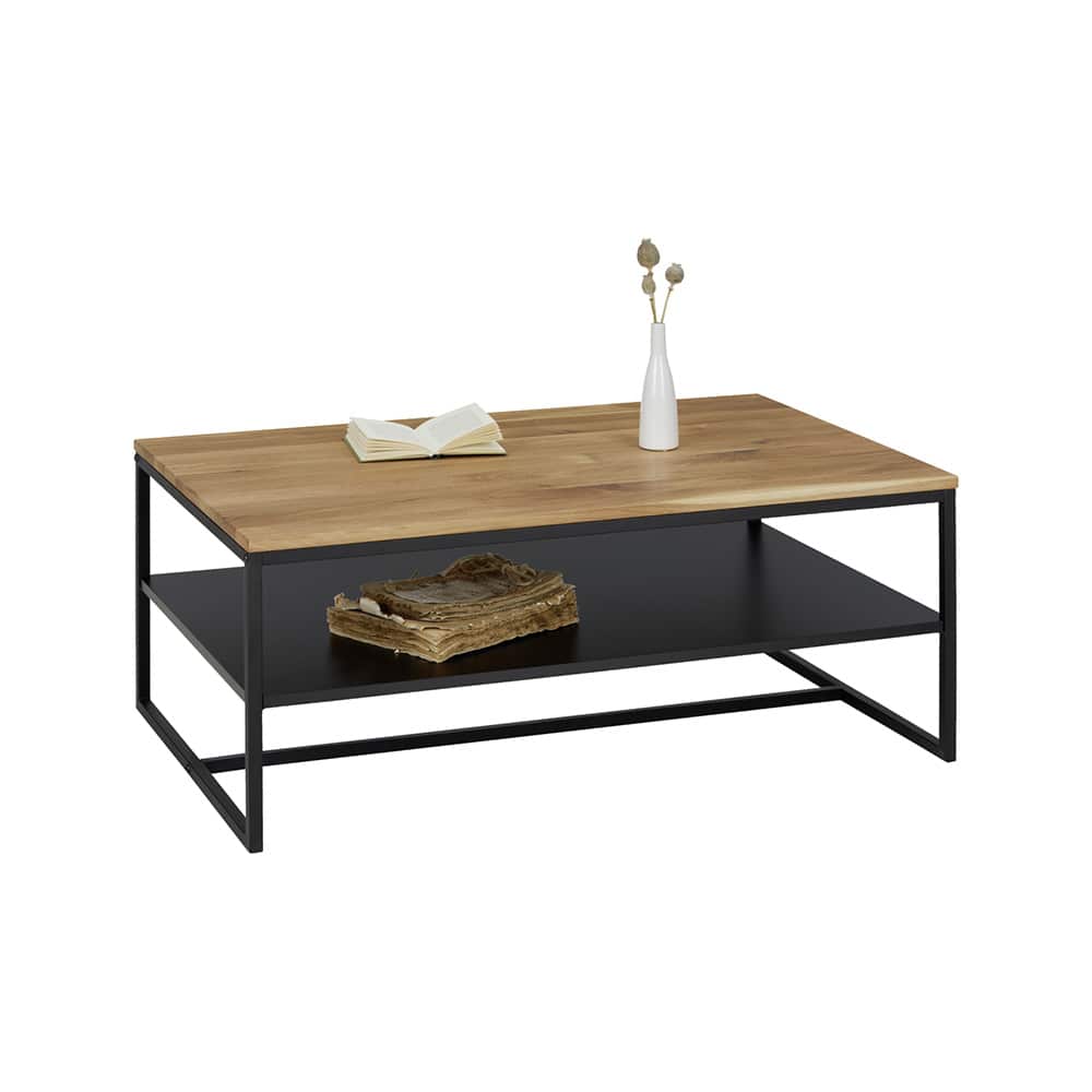 Dallas sofabord 110x70 cm heltre oljet eik/sort