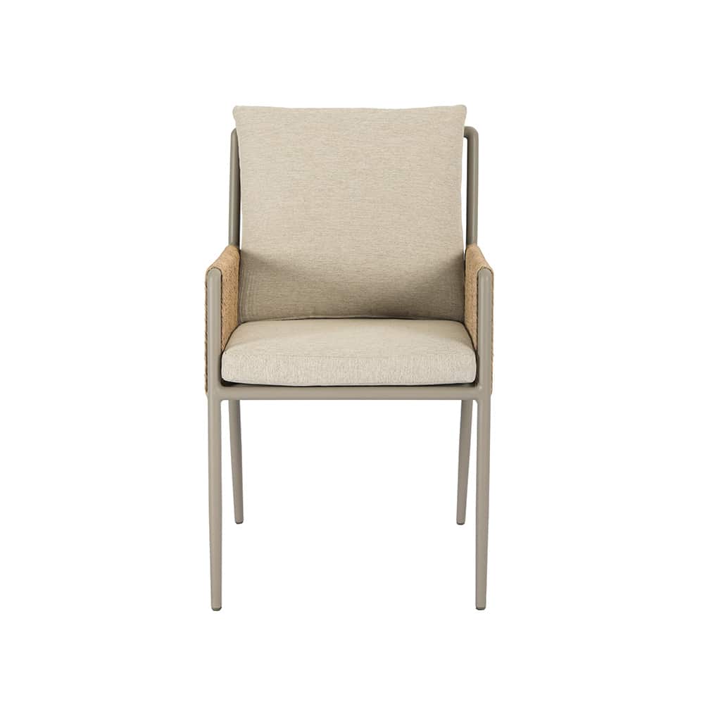 Middlefield spisestol med pute, khaki alum.
