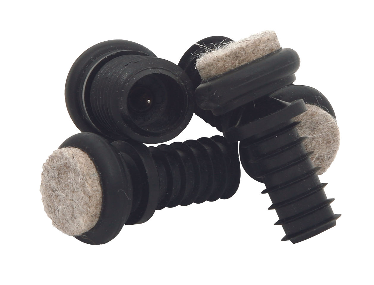 Guardian Vinkel møbelknotter med filt, Ø 12 mm., svart, 4 stk.