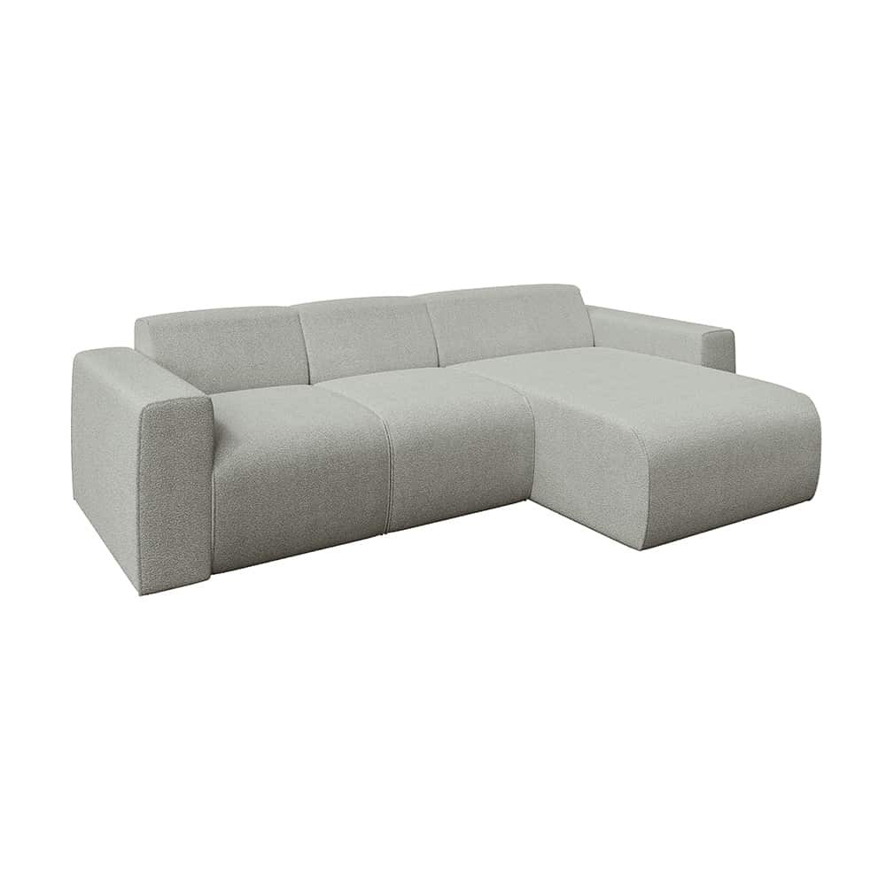 Marlin 2 seter sofa med sjeselong høyre, Lamb 90 grey