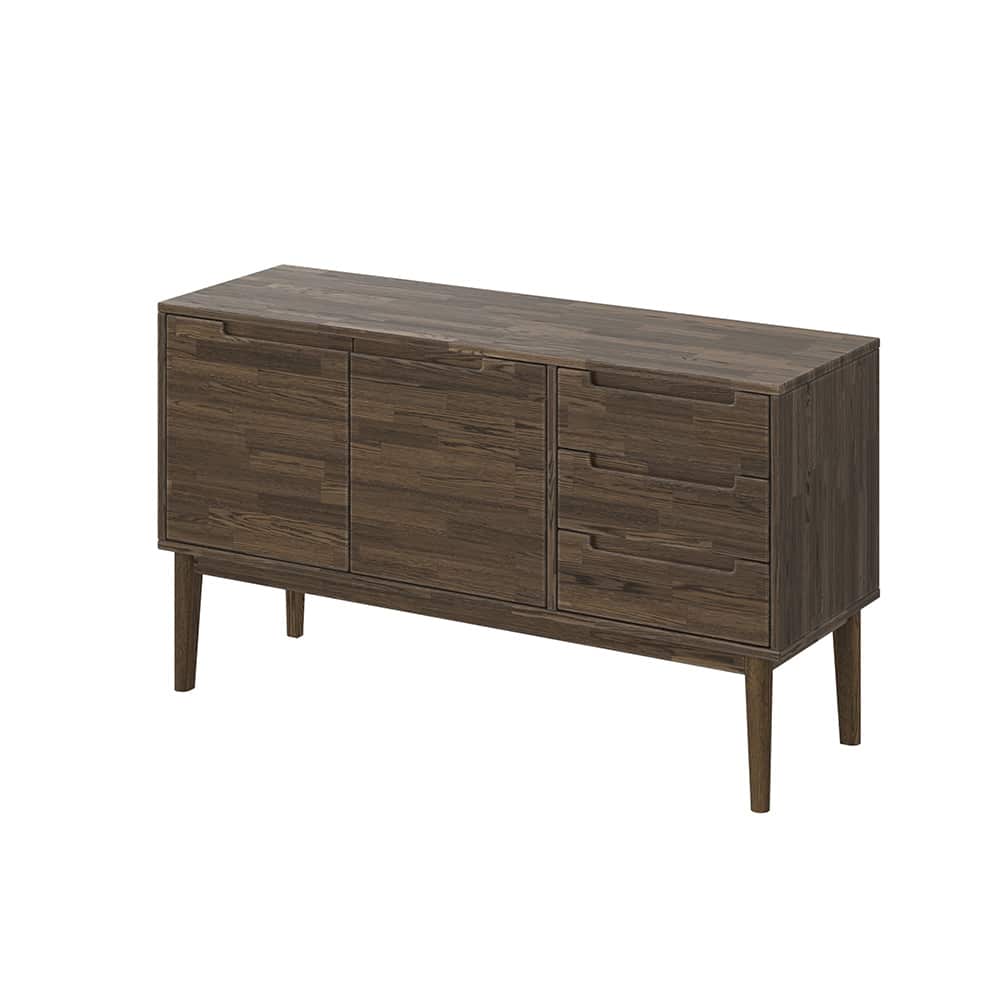 Samsø Skjenk 140x78x44 cm med 2 døre og 3 skuffer, eik / smoked oljet