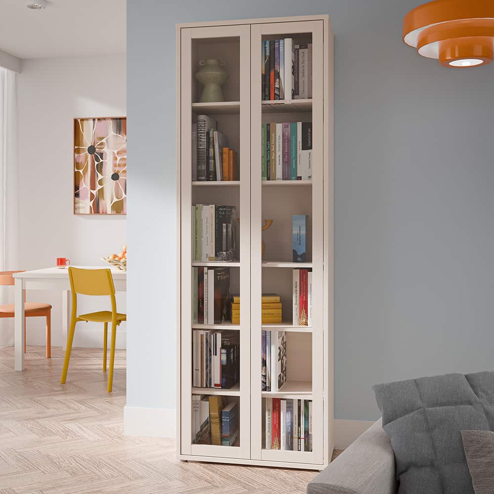 Alice Springs vitrine høy 2 glassdører sand