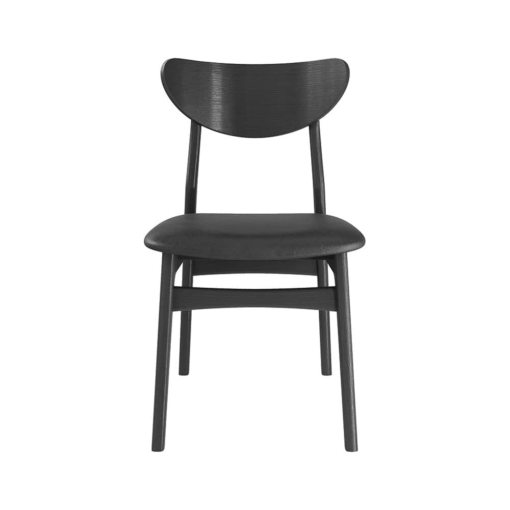 Samsø Stol m. sort hudsete, eik / sortbeiset