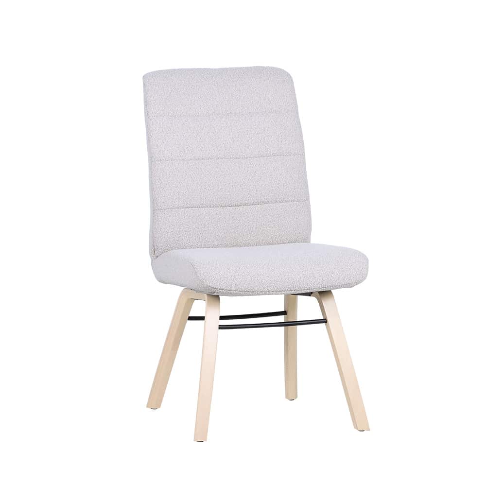 Hygge 3000 Regulerbar Spisestol, høy rygg, Loop 03 Beige, White oak laminatunderstell