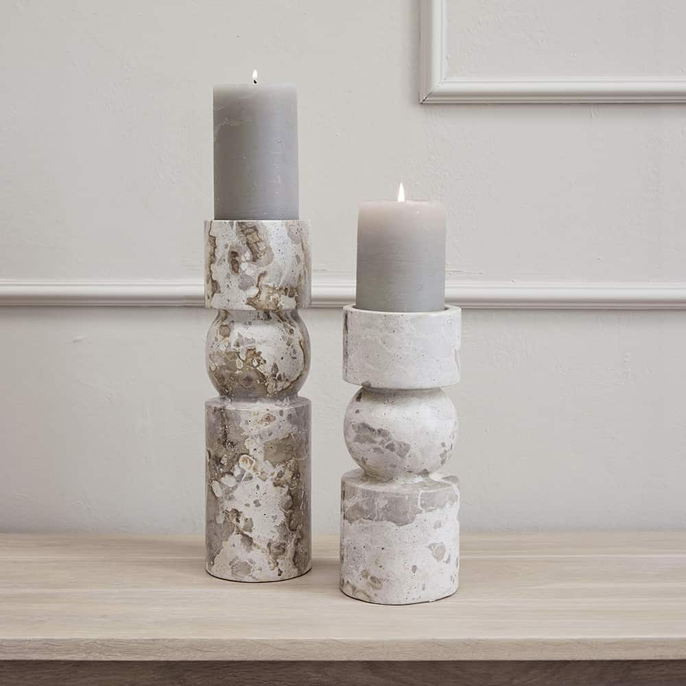 Lene Bjerre Ellia lysestake, Linen, 30x9 cm