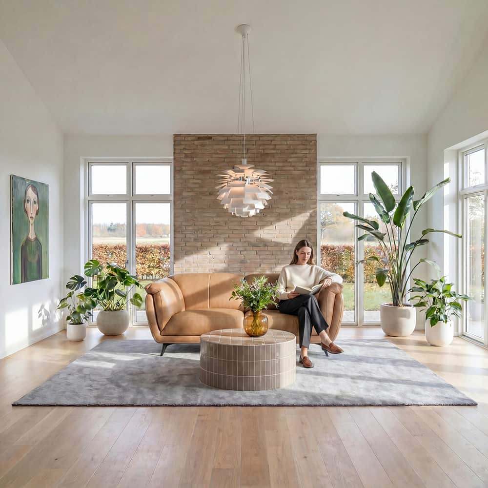 Parma 2-seter sofa, hel hud, camel