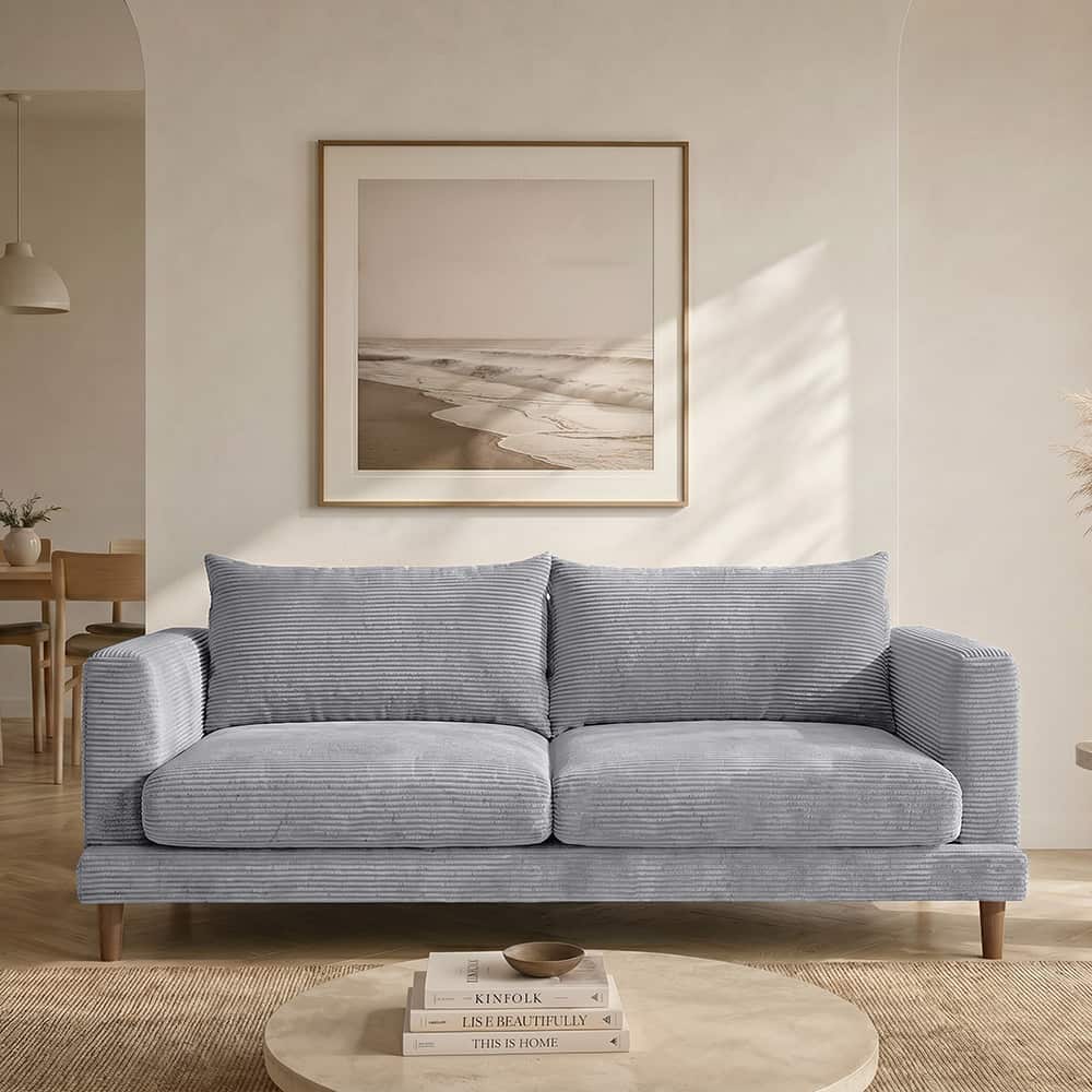 Marie 2.5 seter sofa, Poso 110 grey, brune treben