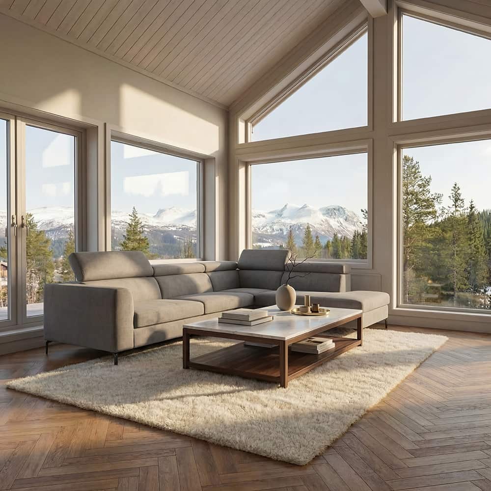 Sorrento 1800/2+OE i Brego 07 light grey med svarte metallben