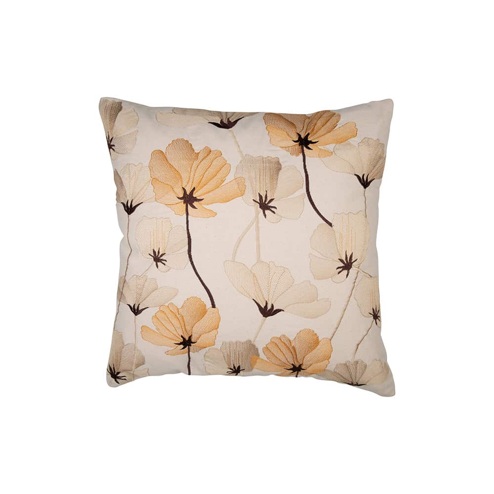 Brescia Putetrekk, 50x50cm, offwhite/gul blomster
