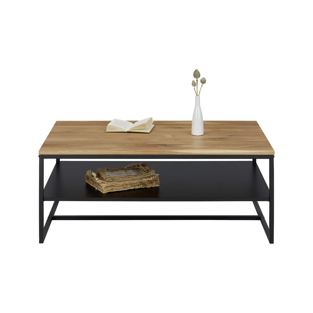 Dallas sofabord 110x70 cm heltre oljet eik/sort