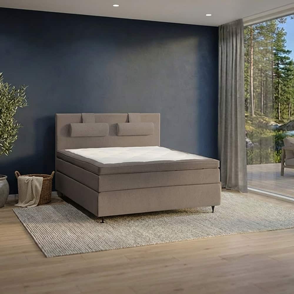 Blåtime Kontinental 160x200, inkl Blåtime Gavl,  Duo medium/fast, Storm 09