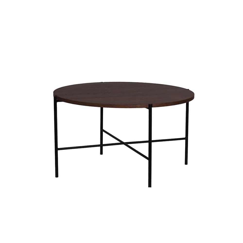 Broby sofabord, brunbeiset eikefinér,  Ø80 cm