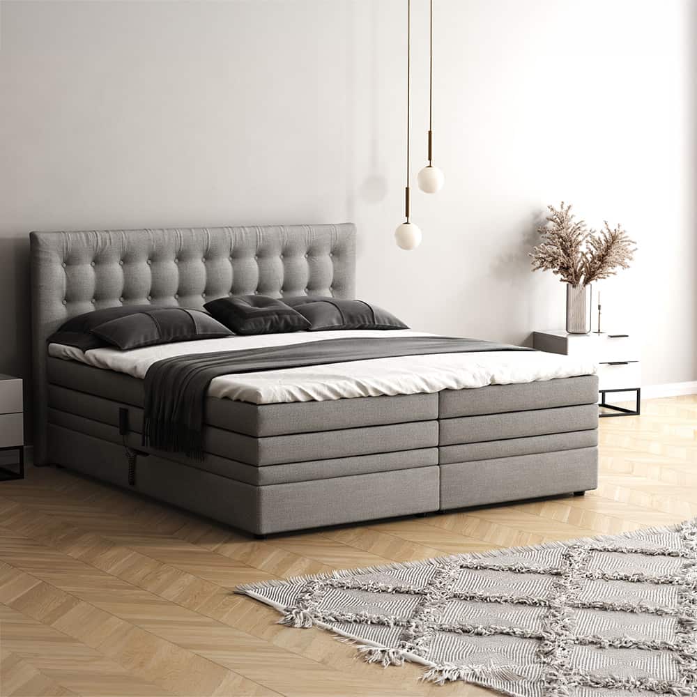 Luzerne reg.bar seng M/ Oppbevaring og Gavl - stoff: Chicago 92