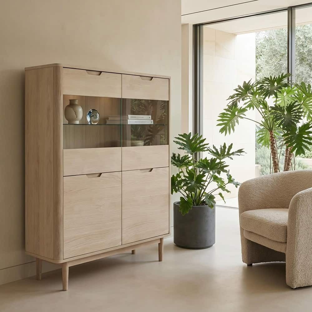 Nyborg highboard hvitoljet eik