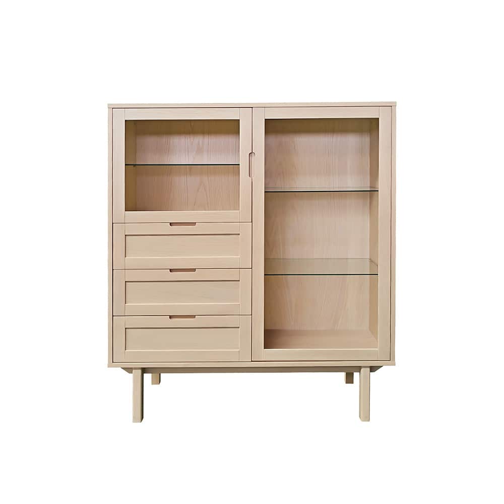 Brande lav vitrine hvitlasert