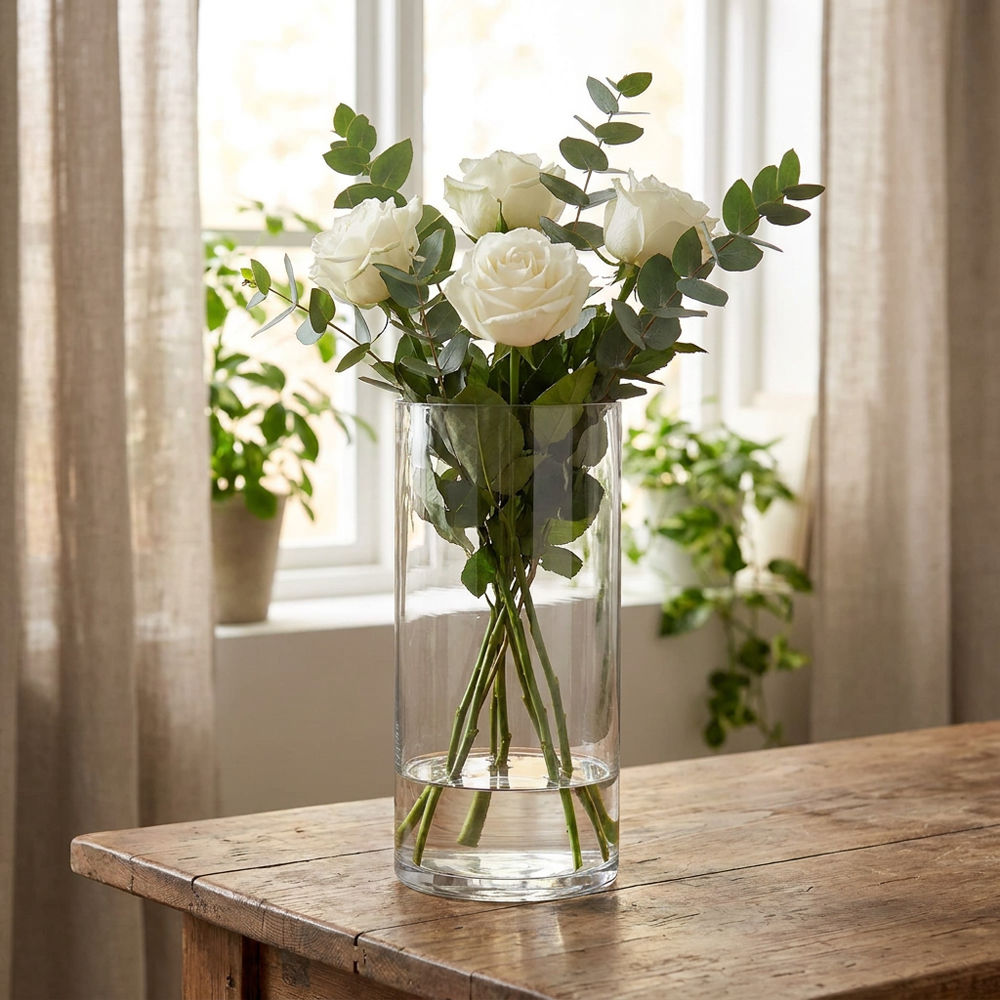 Glass sylindervase, Ø20xH30 cm
