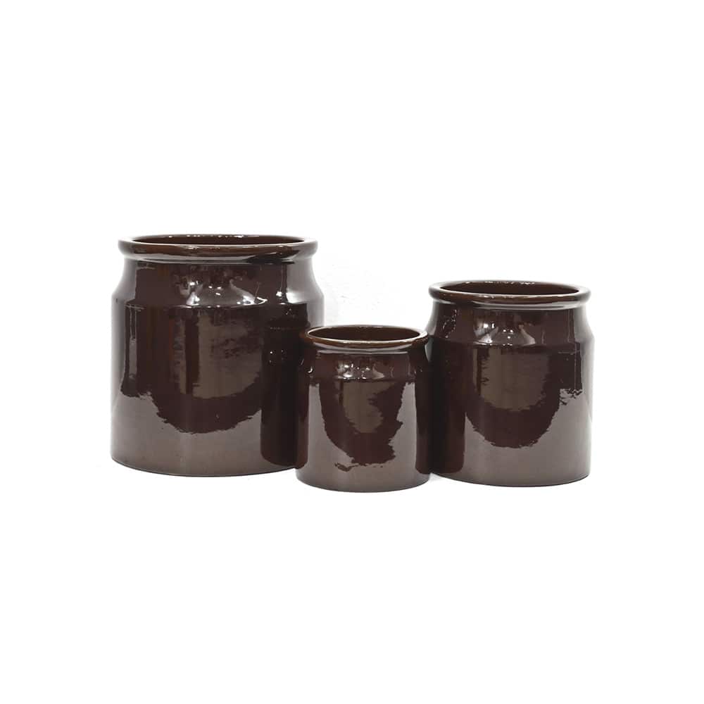Milk Pot Outdoor Dark Brown S/3 D22/29/37 H25/31/37