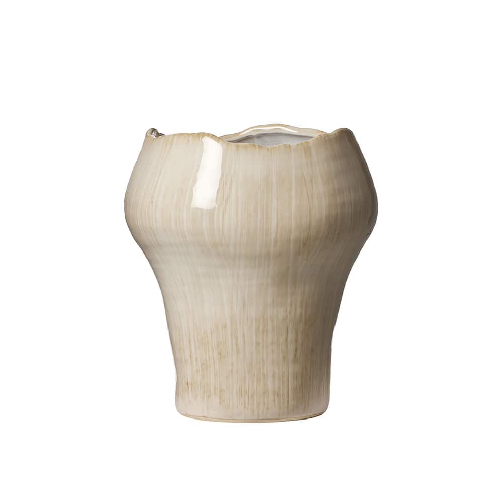 Galina Potte/Vase, Ø22cm H32cm, beige