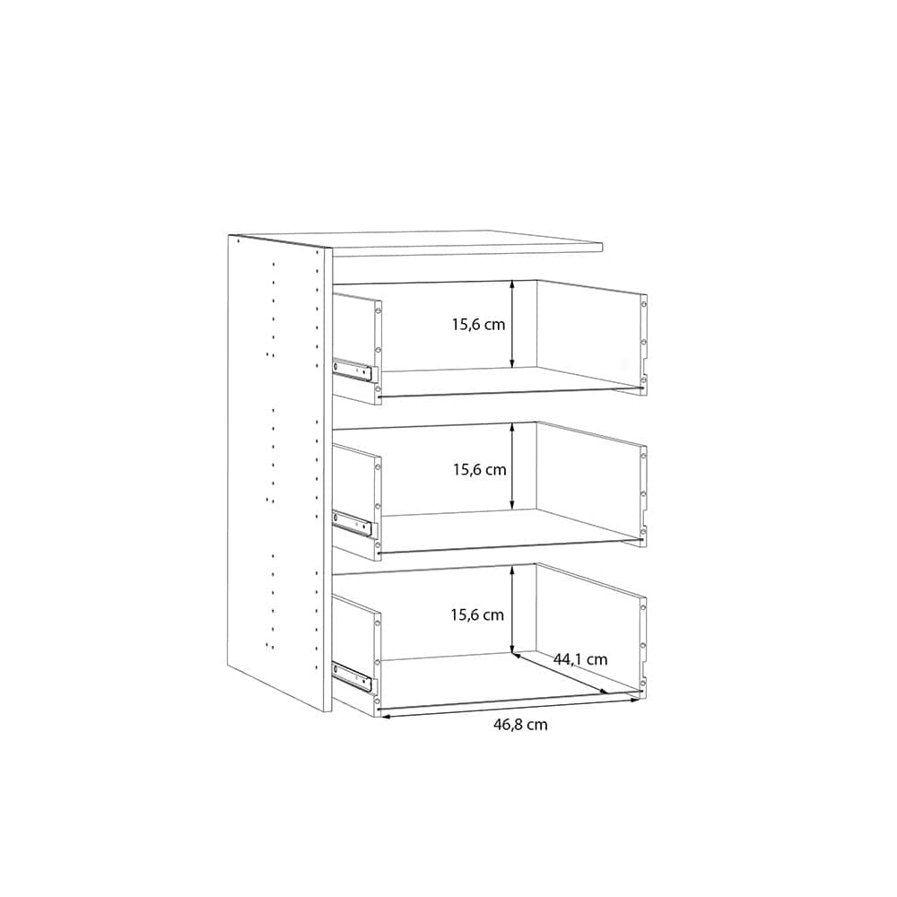 Sophistispace 3 skuffer innredning acsesories grey textile