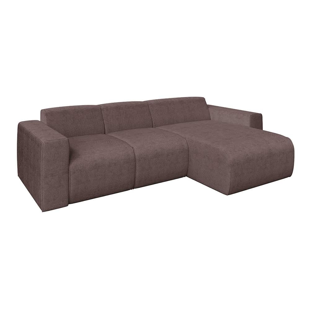 Marlin 2 seter sofa med sjeselong høyre, Poso 04 brown