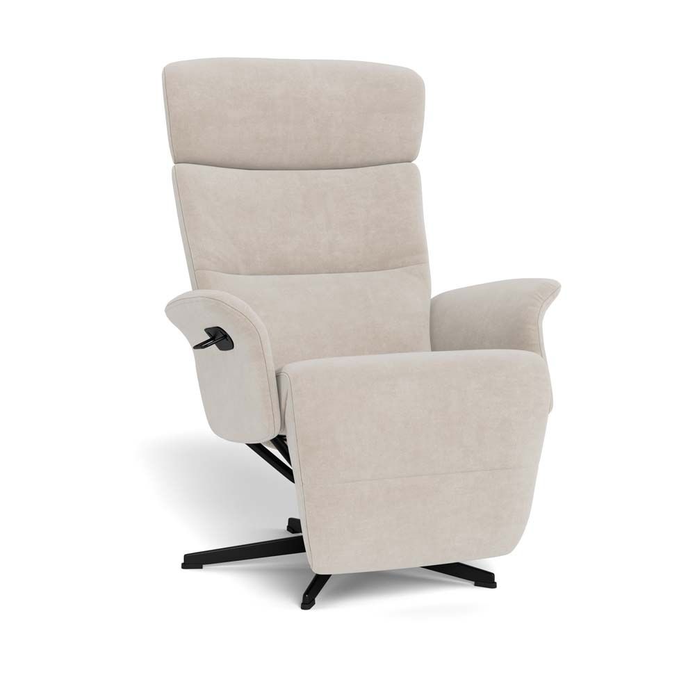 Conform Master Hvilestol m/innebygd fothviler, sort alu, Velvety Lys Beige 60