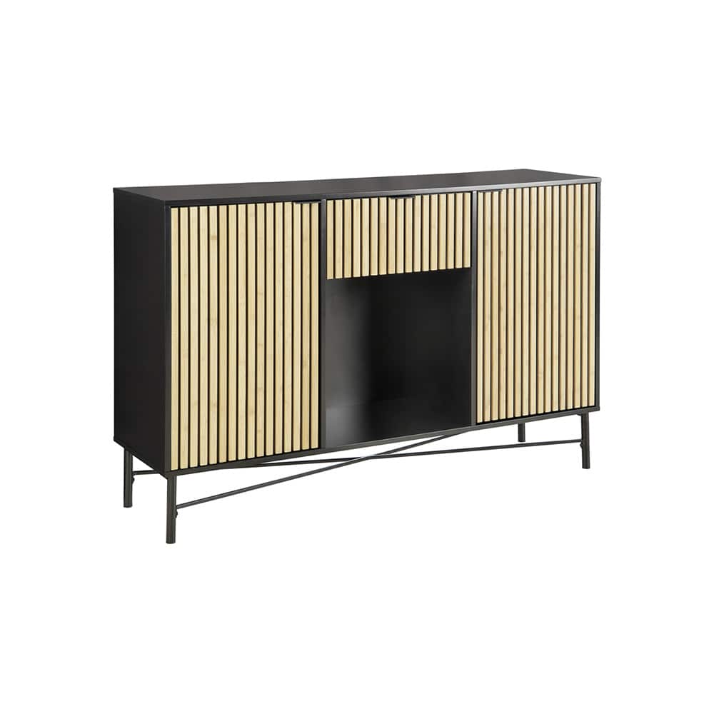 Madrid skjenk sort MDF- naturfarget