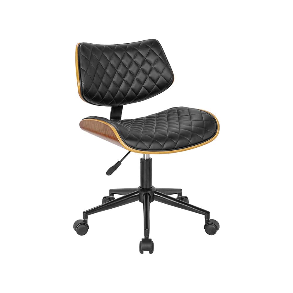 Jeff kontorstol sort pu - valnøtt