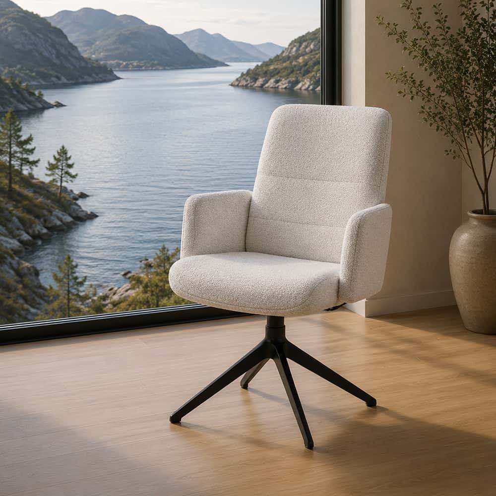 Hygge 6000 Regulerbar Spisestol m/arm, høy rygg, Loop 03 Beige
