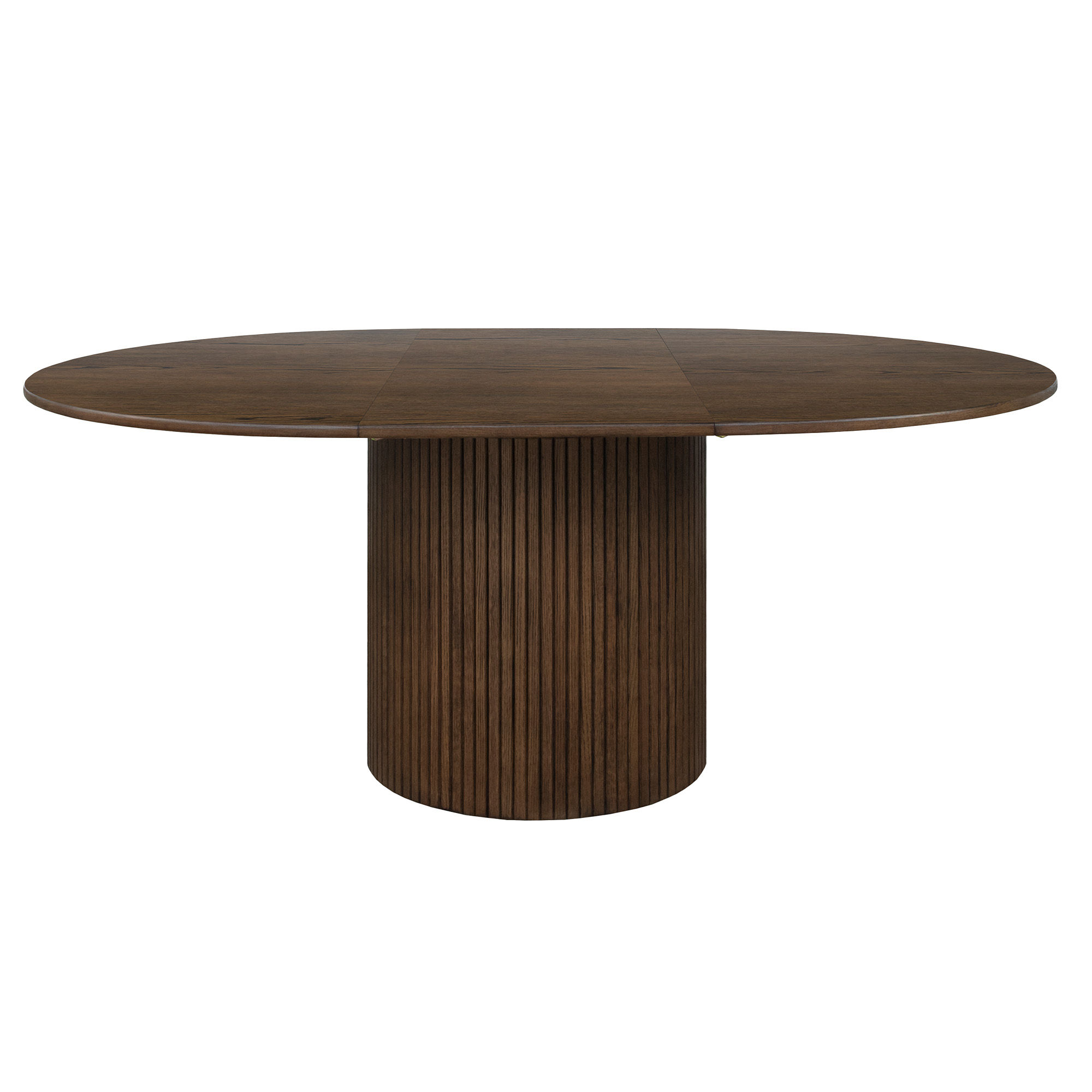 Bornholm Spisebord Ø130, inkl 1 stk illeggsplate, brunbeiset