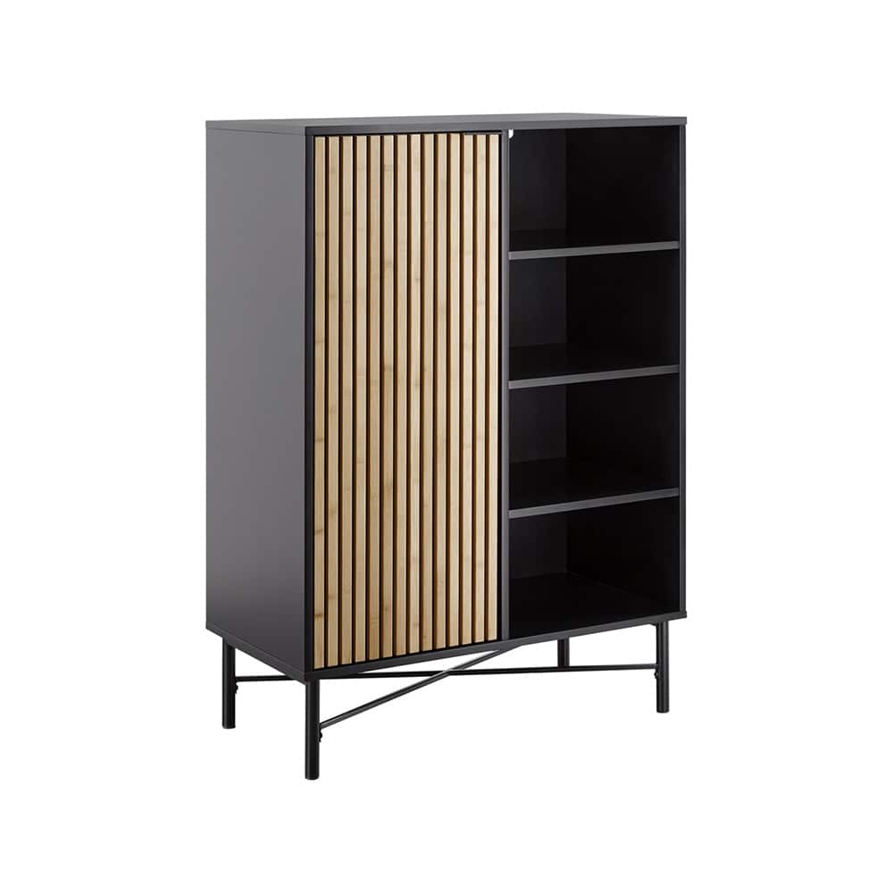 Madrid skap sort MDF- naturfarget