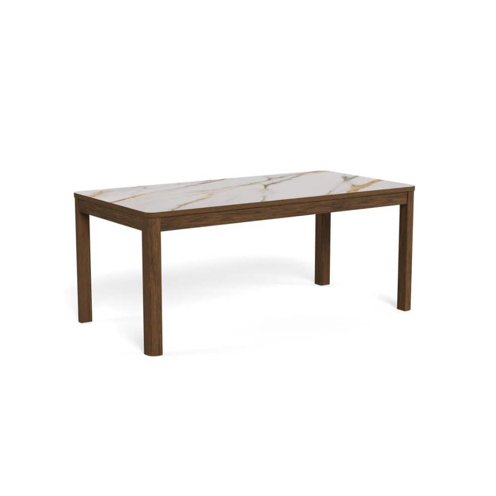 Fagerheim Spisebord 180x90, Røkfarget eikefinér, Talvera Creme Topp