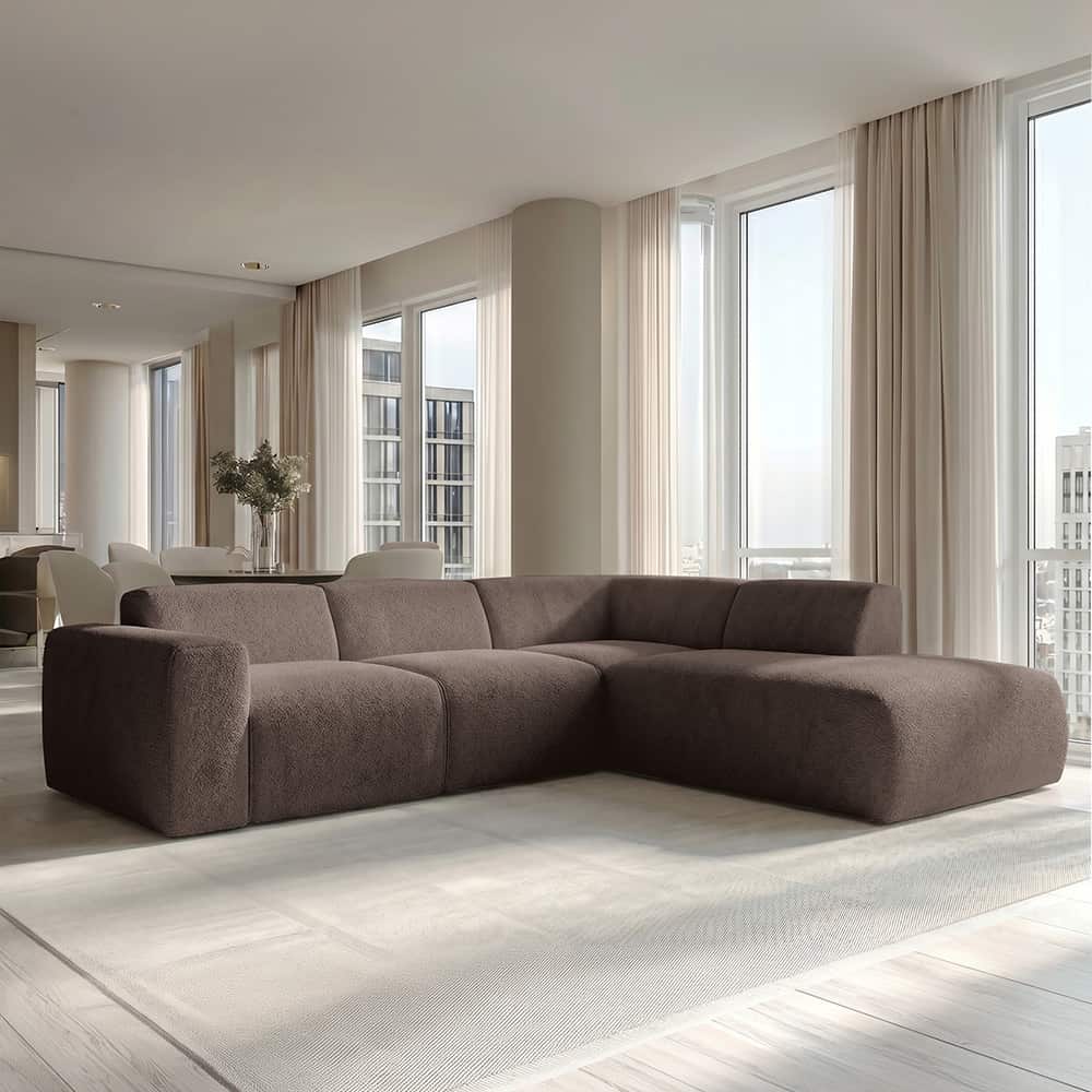 Marlin hjørnesofa med åpen ende høyre, Lamb 12 brown
