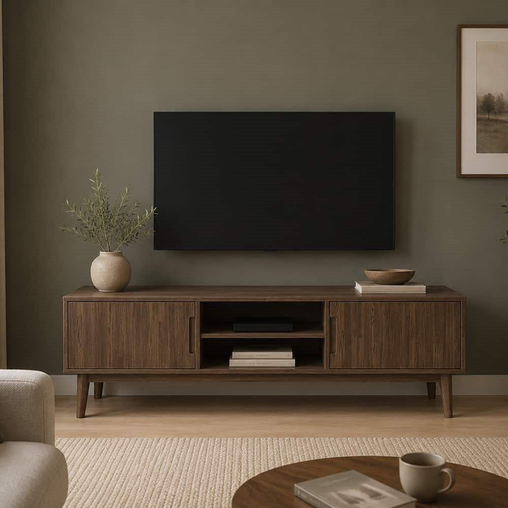 Samsø TV bord m. 2 dører, eik / smoked oljet