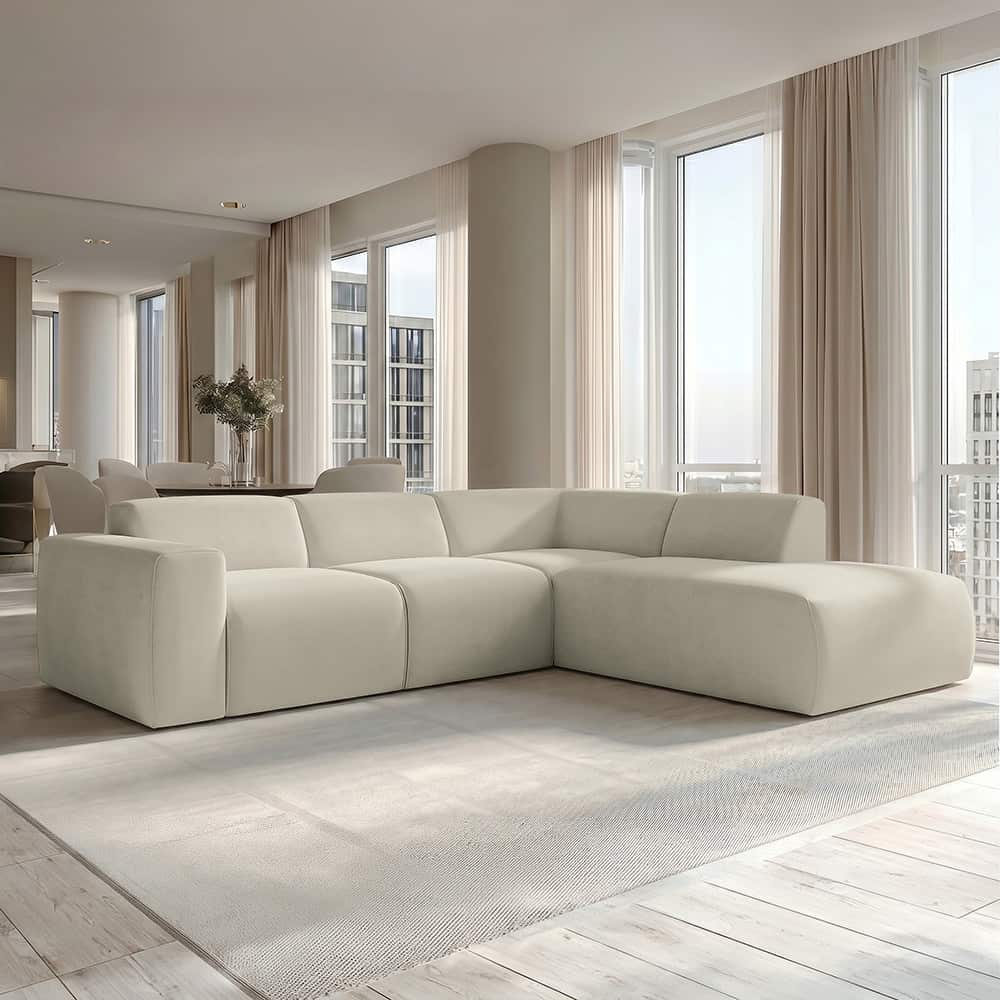 Marlin hjørnesofa med åpen ende høyre, Storm 04 grey-beige