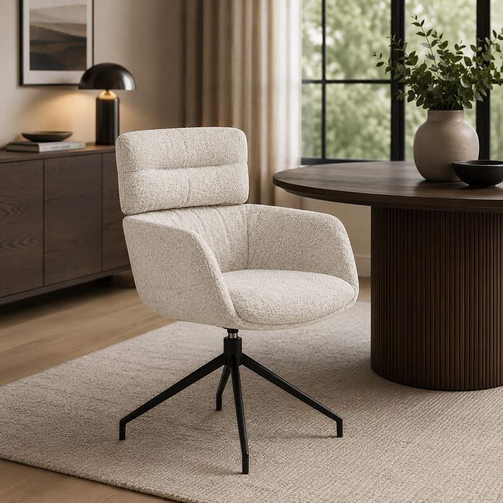 Pablo Spisestol m/arm og sving, Hevre Beige 22,fleksibel rygg