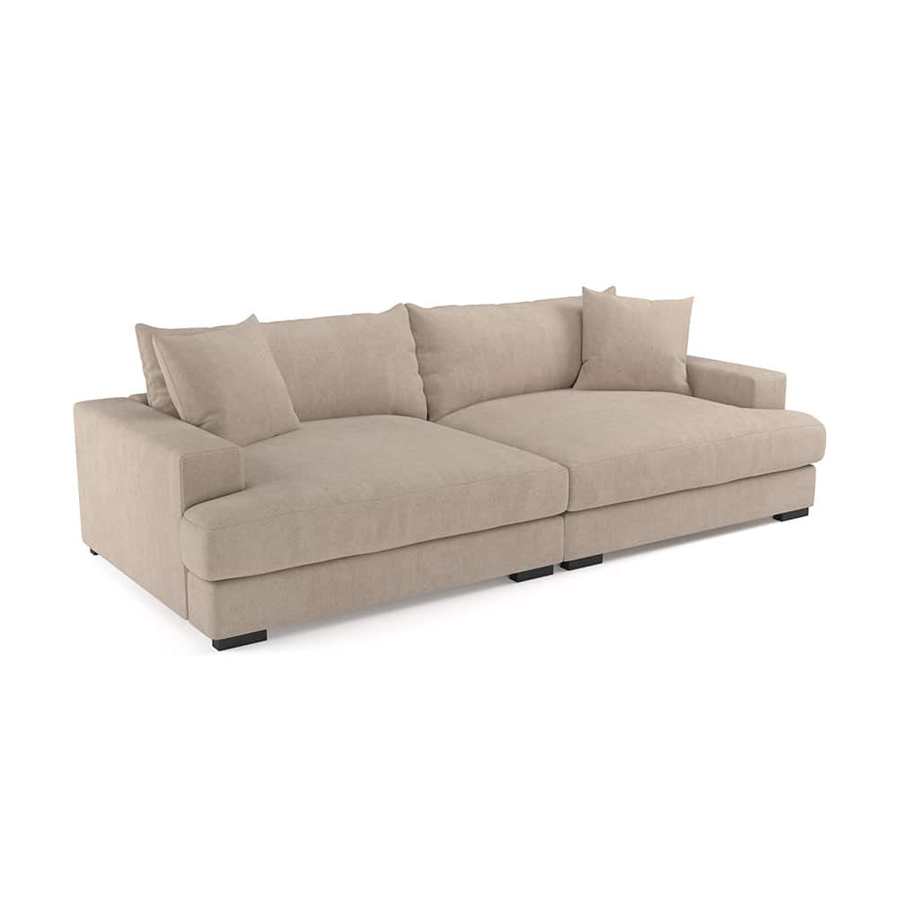 Pelle 3-seter XL med sjeselong, Glow 2 beige