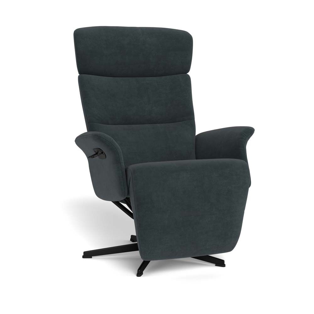 Conform Master Hvilestol m/innebygd fothviler, sort alu, Velvety Mørk Grå 78