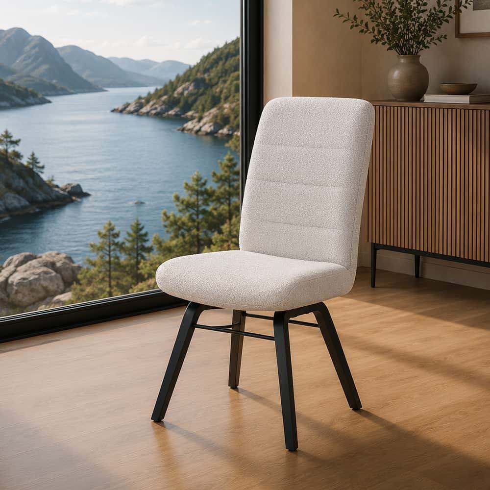 Hygge Spisestol 3000 Regulerbar, høy rygg, Loop 03 Beige. svart laminatunderstell